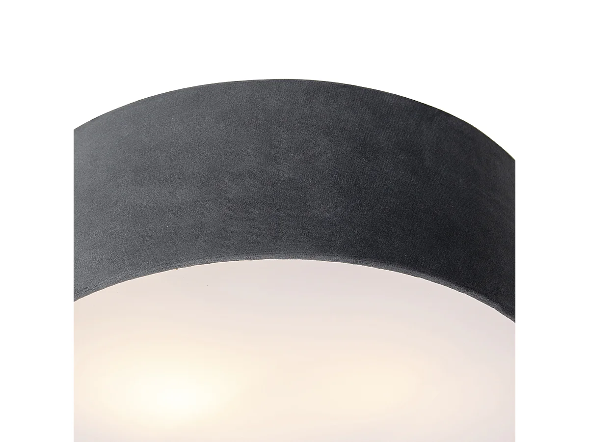 Plafonnier moderne gris 30 cm avec intérieur doré - Drum