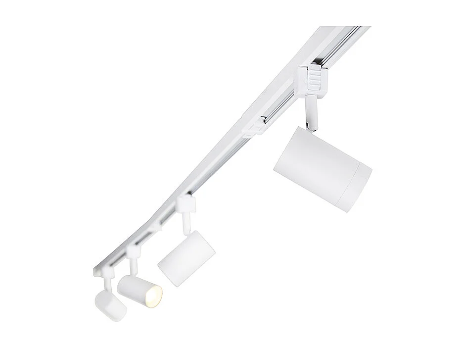 Système sur rail moderne monophasé avec 14 spots blancs - Jeana