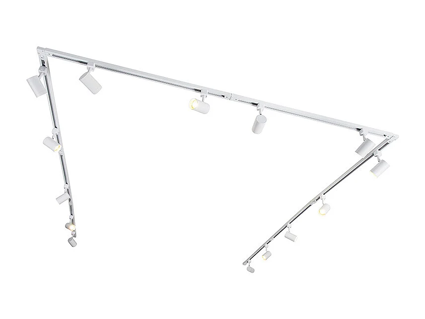 Système sur rail moderne monophasé avec 14 spots blancs - Jeana