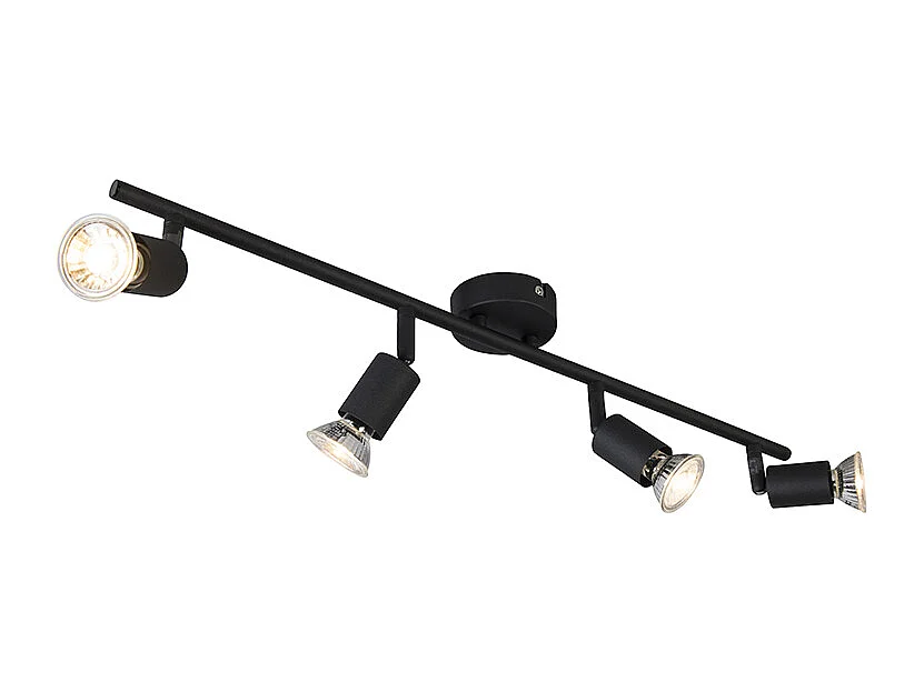 Spot industriel noir inclinable 4 lumières - Jeany