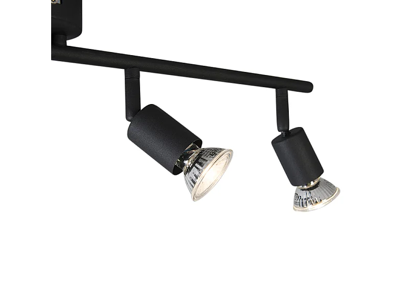 Spot industriel noir inclinable 4 lumières - Jeany