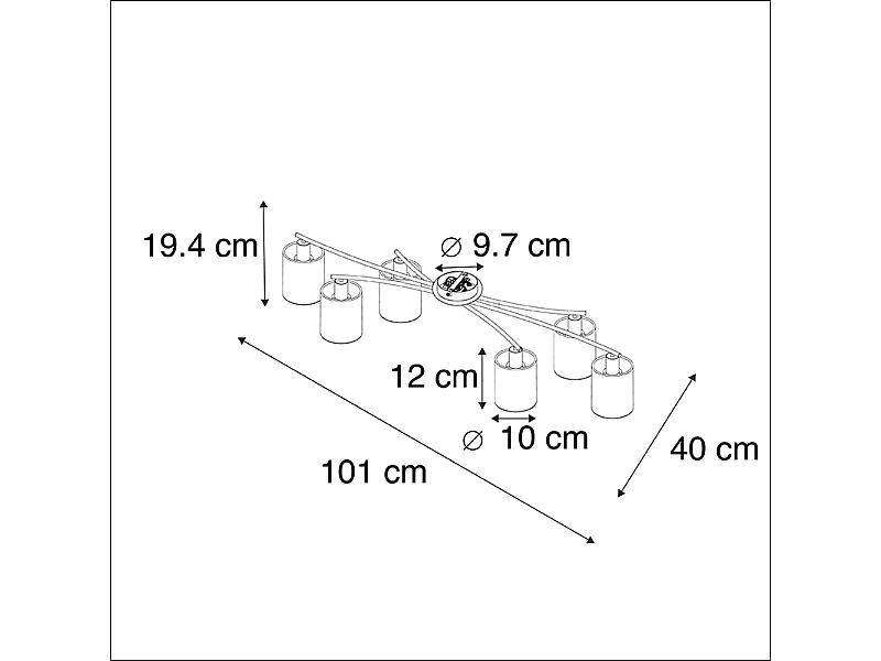 Plafonnier moderne noir - Lofty