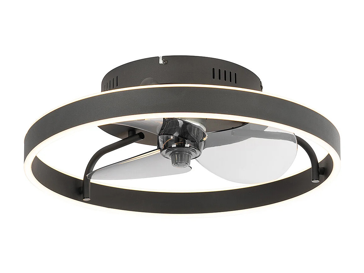 Ventilateur de plafond noir avec LED avec télécommande - Maddy