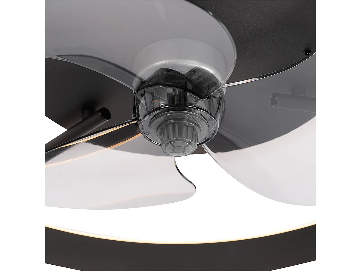 Ventilateur de plafond noir avec LED avec télécommande - Maddy