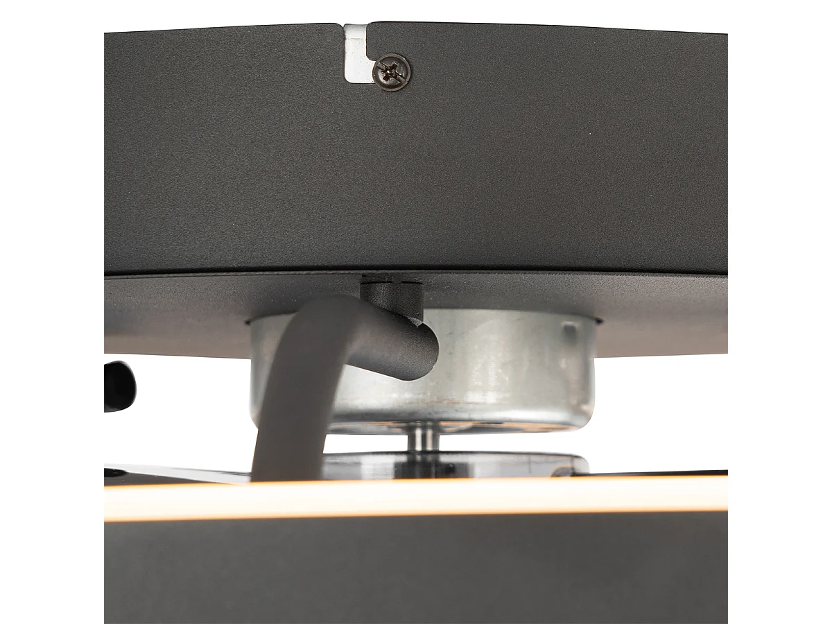 Ventilateur de plafond noir avec LED avec télécommande - Maddy