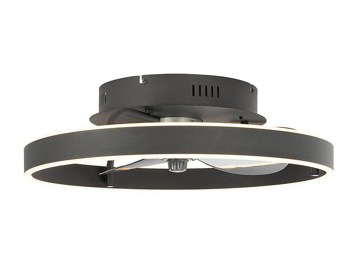 Ventilateur de plafond noir avec LED avec télécommande - Maddy
