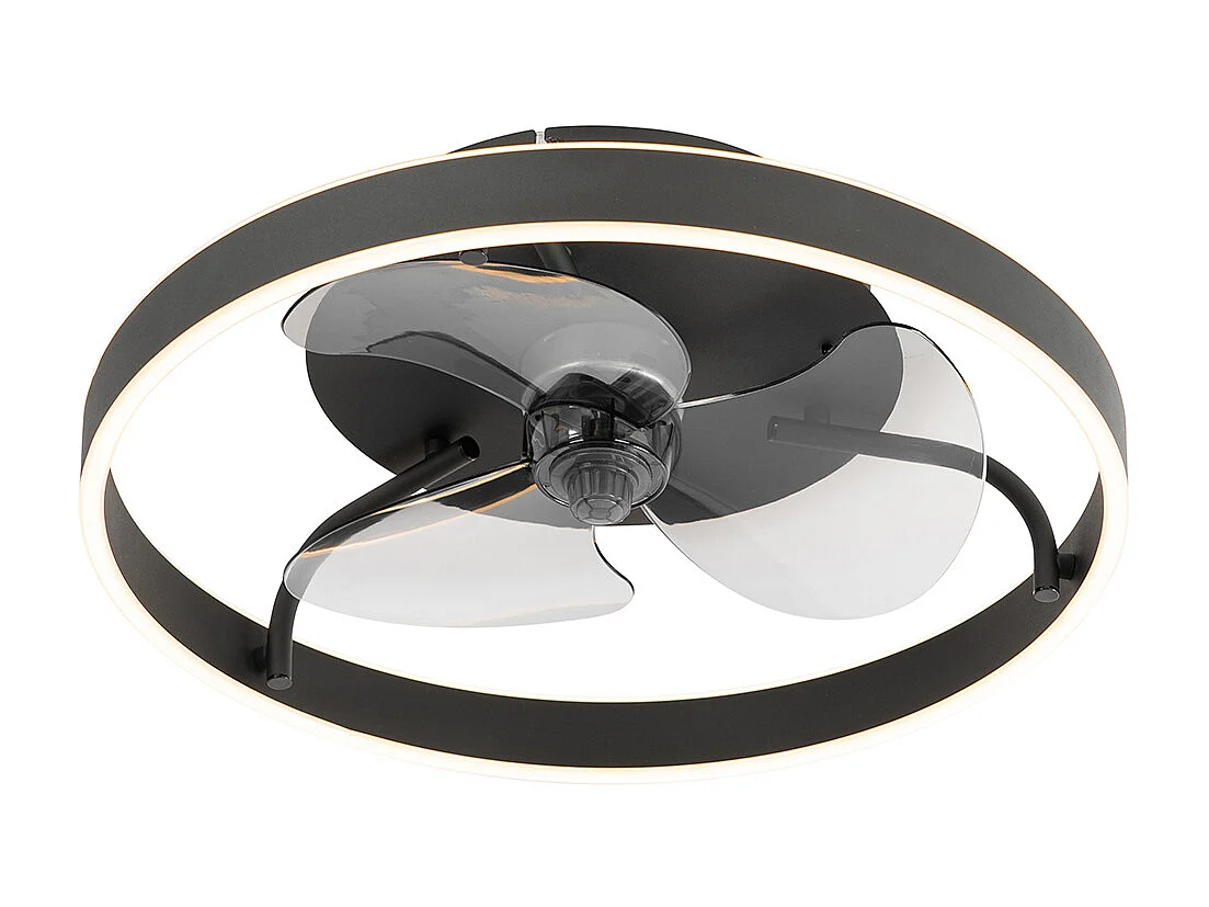 Ventilateur de plafond noir avec LED avec télécommande - Maddy