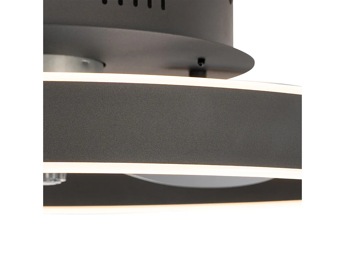 Ventilateur de plafond noir avec LED avec télécommande - Maddy