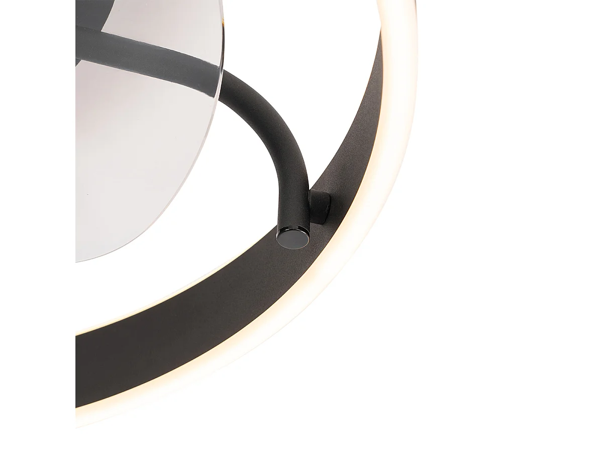 Ventilateur de plafond noir avec LED avec télécommande - Maddy