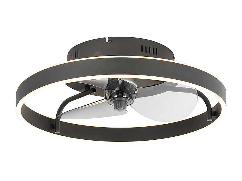 Ventilateur de plafond noir avec LED avec télécommande - Maddy