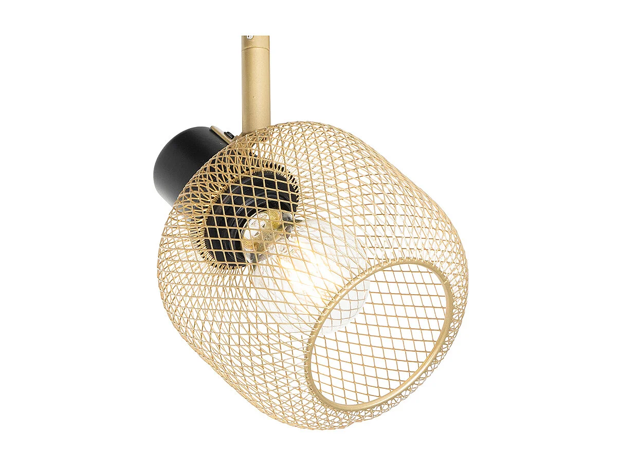 Spot industriel noir avec or 4 lumières - Bliss Mesh