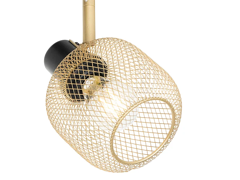 Spot industriel noir avec or 4 lumières - Bliss Mesh