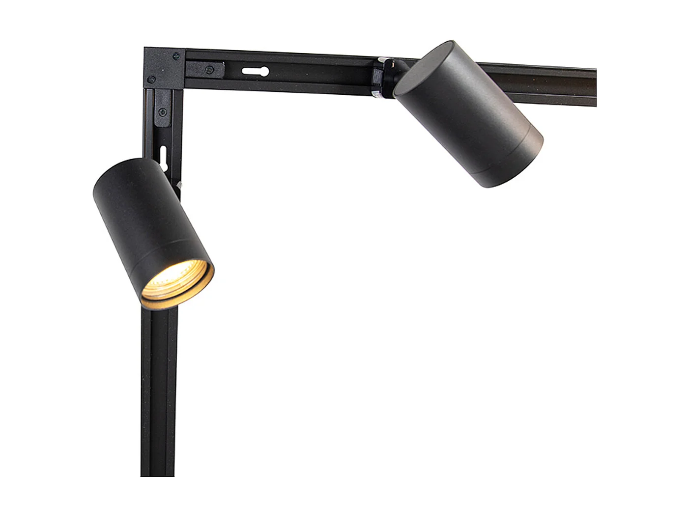 Système sur rail moderne monophasé avec 14 spots noirs - Jeana