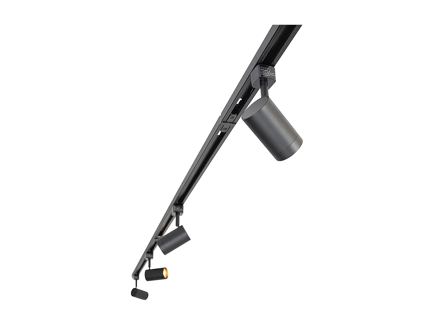 Système sur rail moderne monophasé avec 14 spots noirs - Jeana