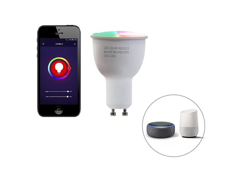 Spot intelligent en saillie noir avec acier avec WiFi GU10 - Rondoo up