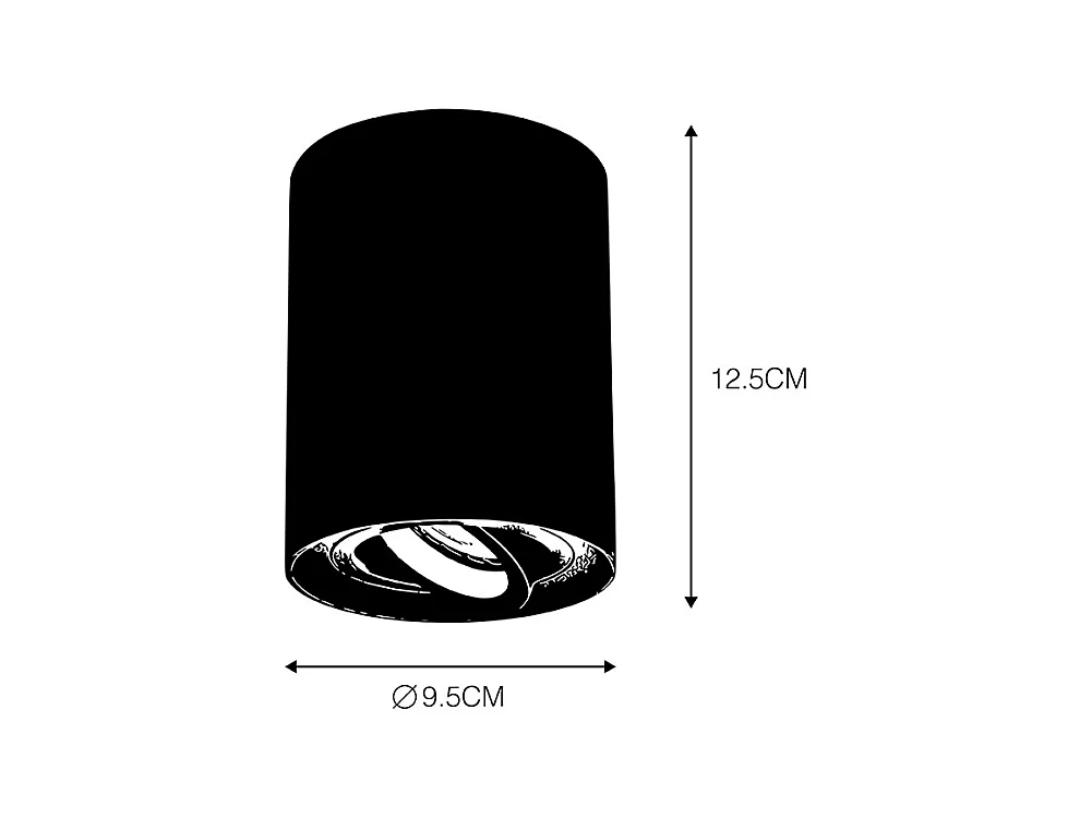 Spot intelligent en saillie noir avec acier avec WiFi GU10 - Rondoo up
