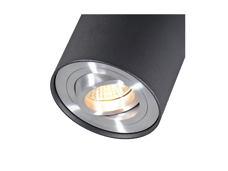 Spot intelligent en saillie noir avec acier avec WiFi GU10 - Rondoo up