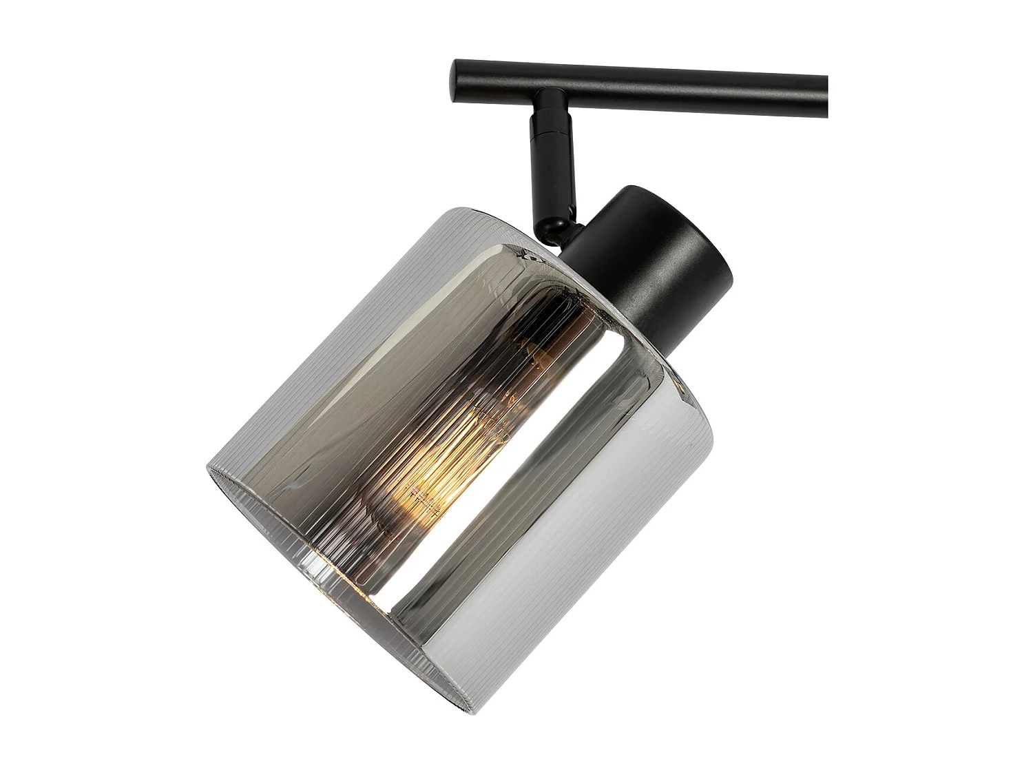 Spot de plafond noir avec verre fumé 3 lumières orientables - Laura