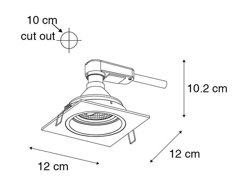 Spot encastré moderne noir orientable - Chuck 70