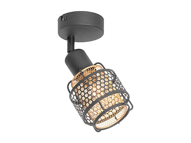 Plafonnier design noir avec or - Noud