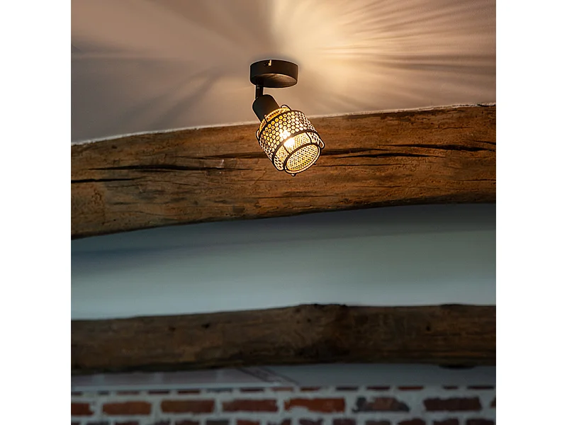 Plafonnier design noir avec or - Noud