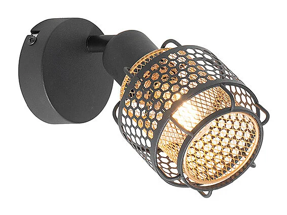 Plafonnier design noir avec or - Noud