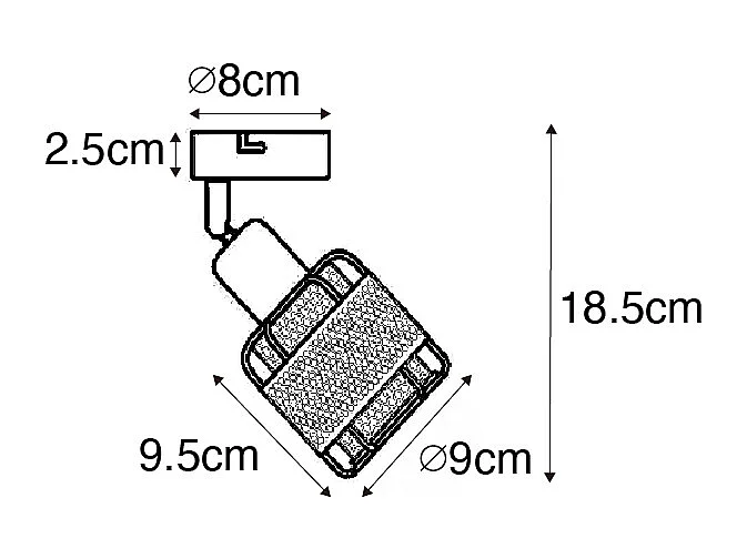 Plafonnier design noir avec or - Noud