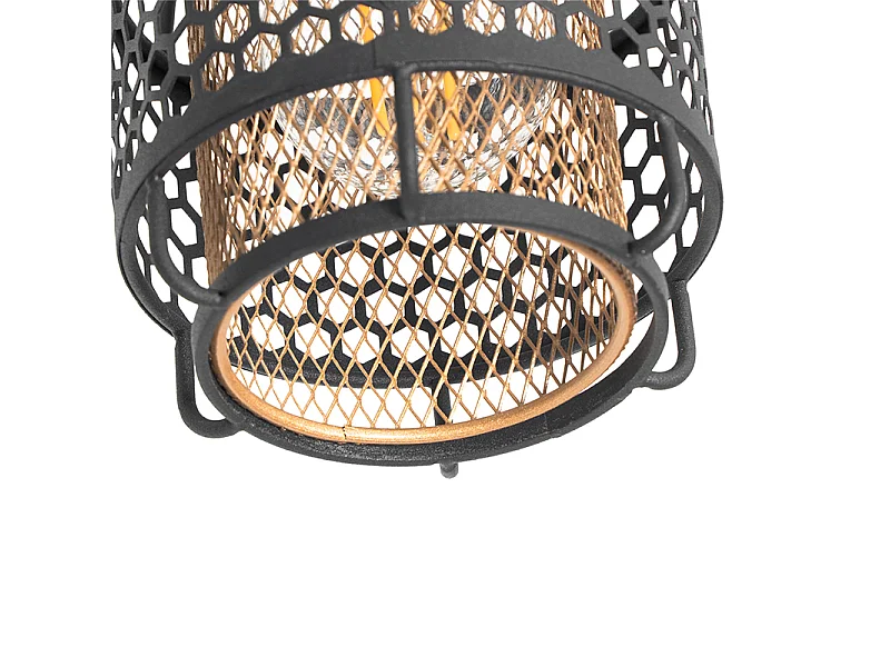 Plafonnier design noir avec or - Noud