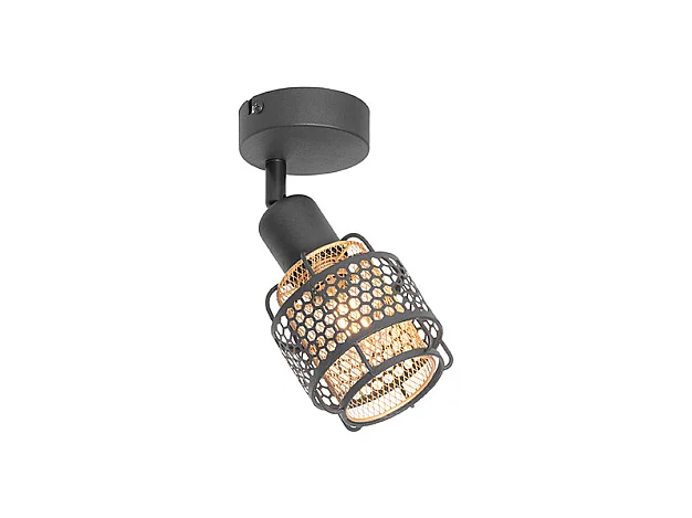 Plafonnier design noir avec or - Noud