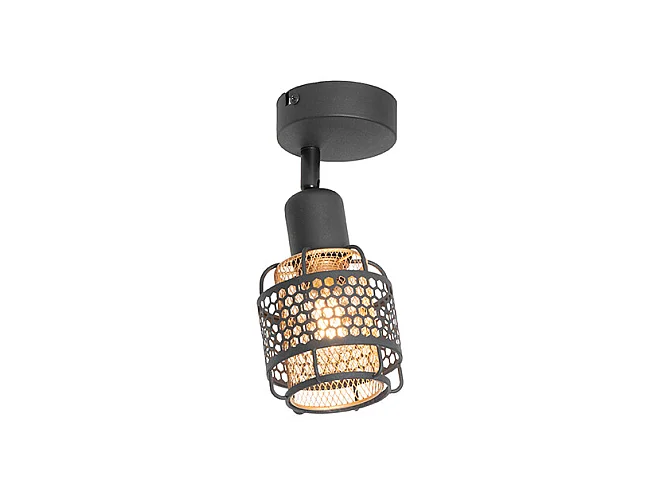 Plafonnier design noir avec or - Noud