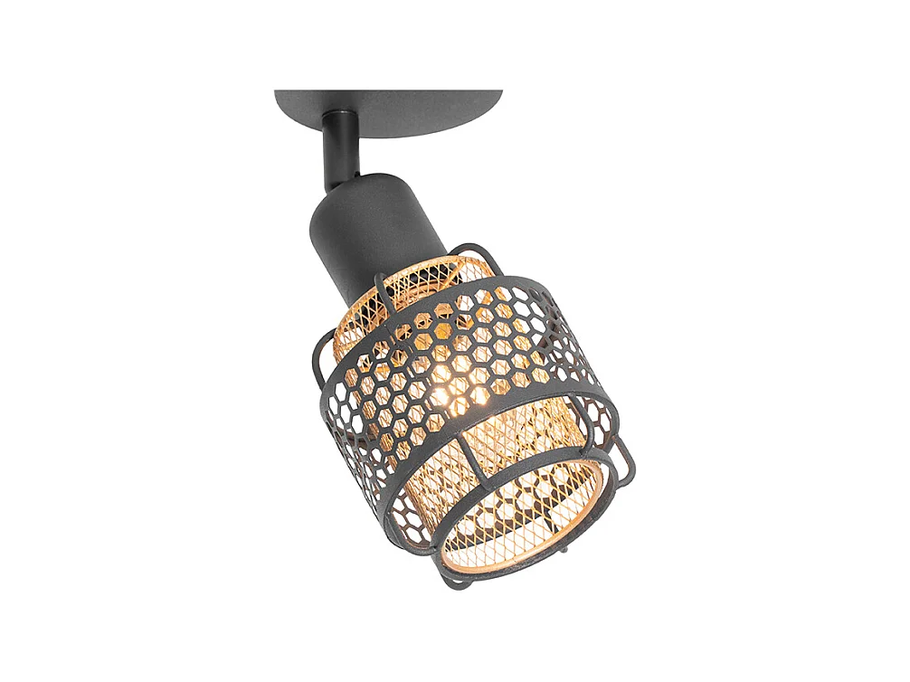 Plafonnier design noir avec or - Noud