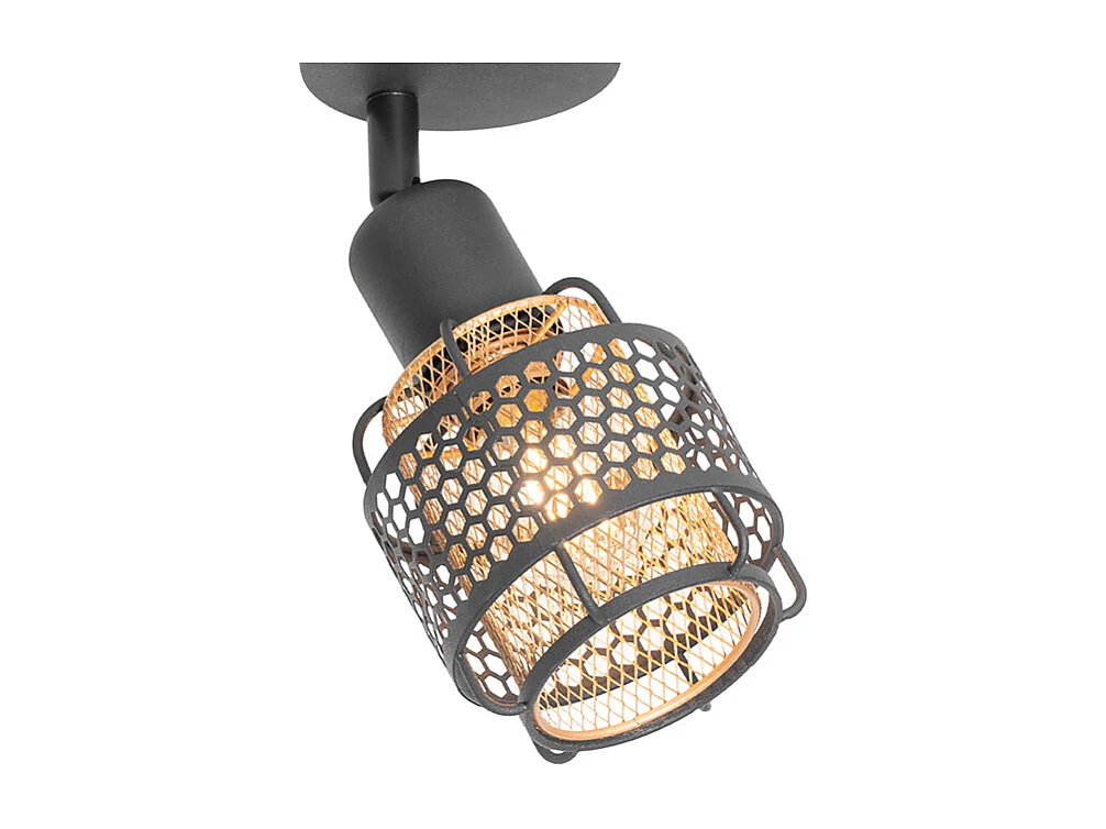 Plafonnier design noir avec or - Noud