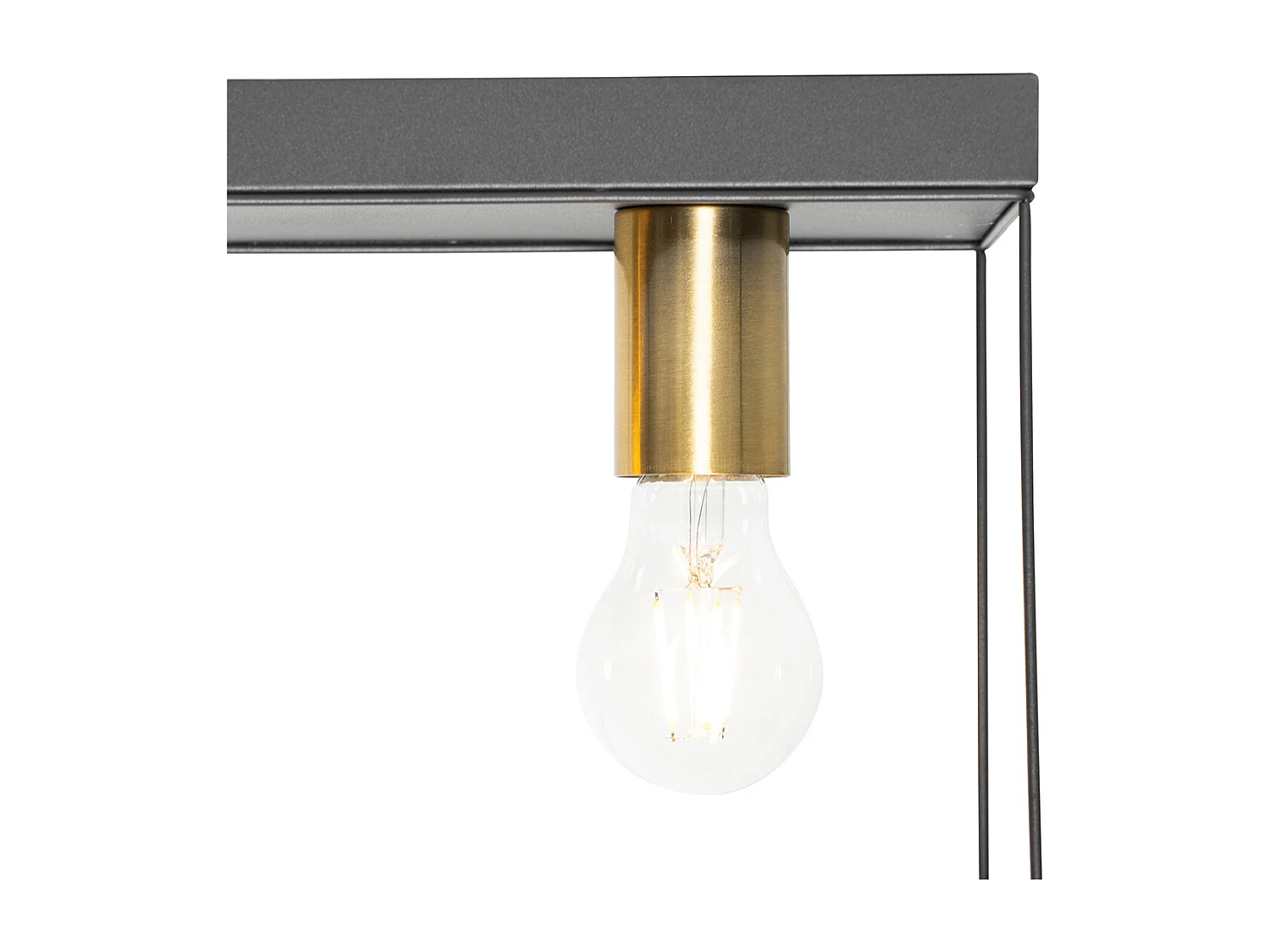 Plafonnier minimaliste noir avec or 2 lumières - Kodi