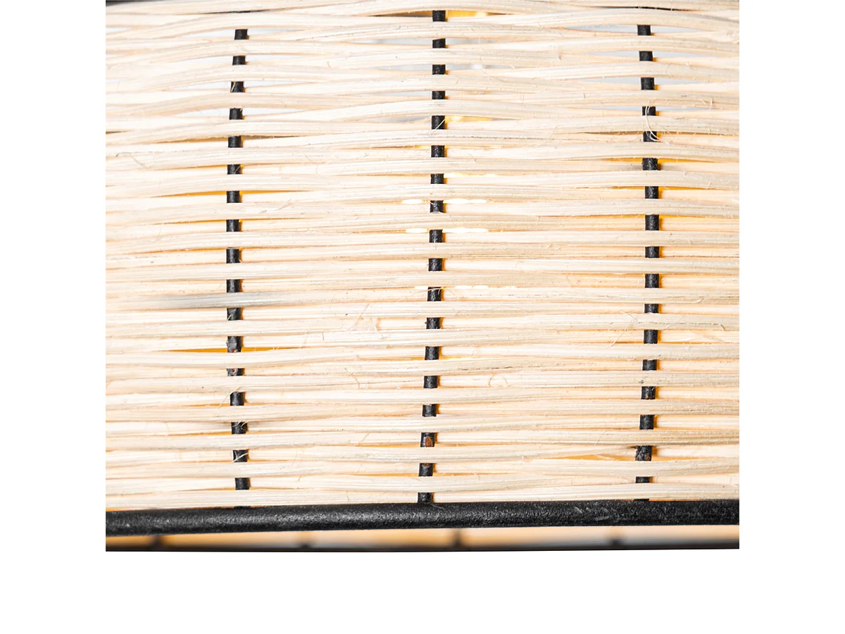 Plafonnier oriental noir avec rotin 25 cm - Emir