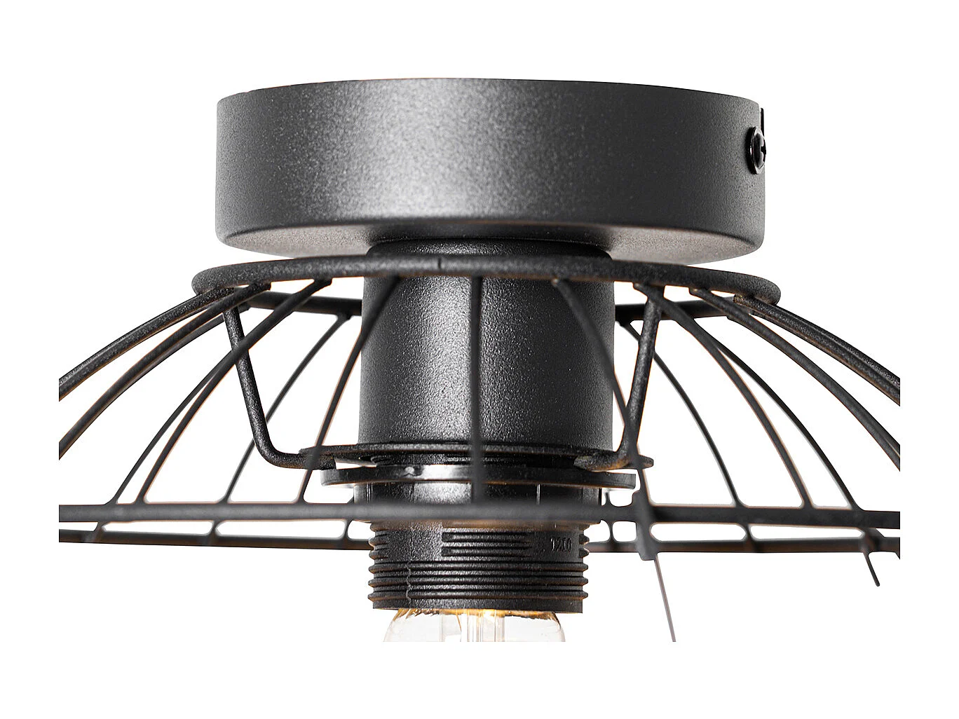 Plafonnier oriental noir avec rotin 25 cm - Emir