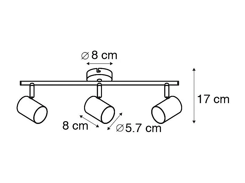 Spot moderne noir orientable 3 lumières - Jeana