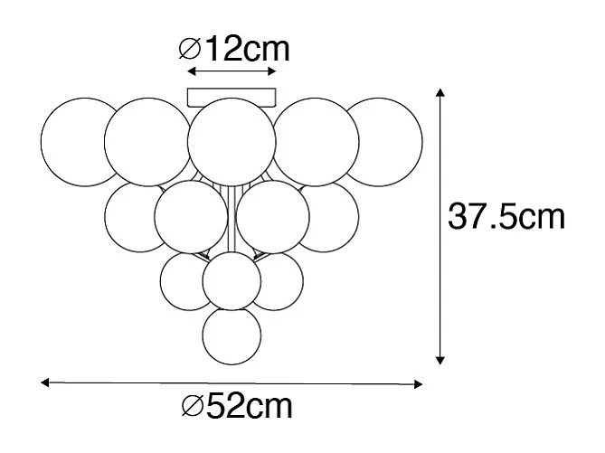 Plafonnier noir avec verre fumé et transparent 10 lumières - Bonnie