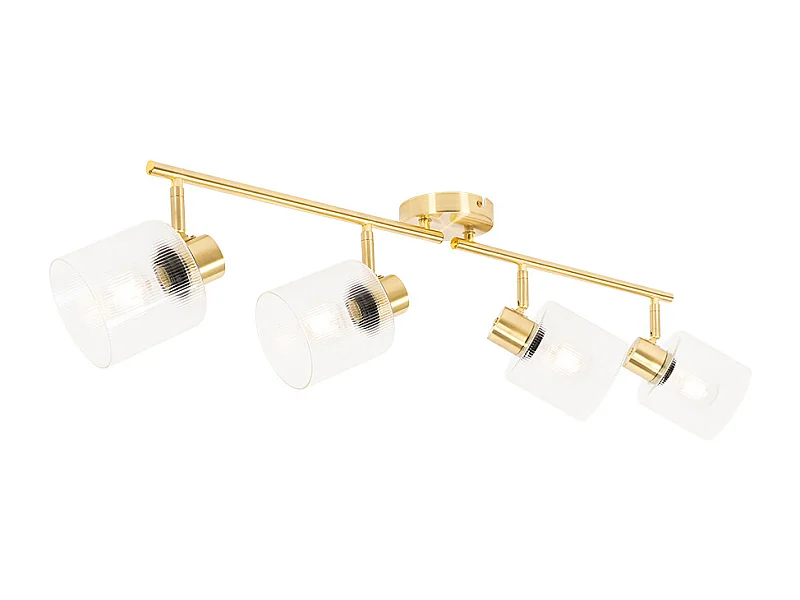 Spot de plafond doré avec verre 4 lumières orientable - Laura