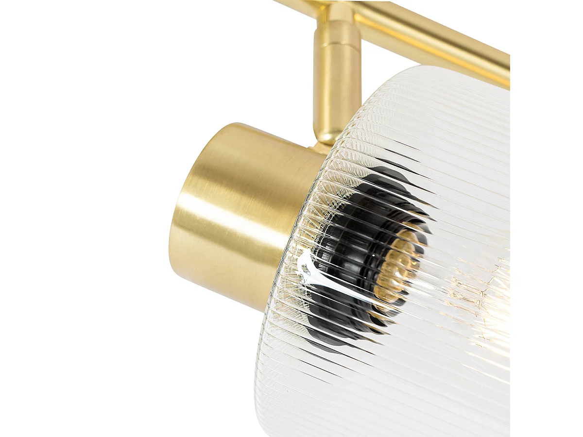 Spot de plafond doré avec verre 4 lumières orientable - Laura