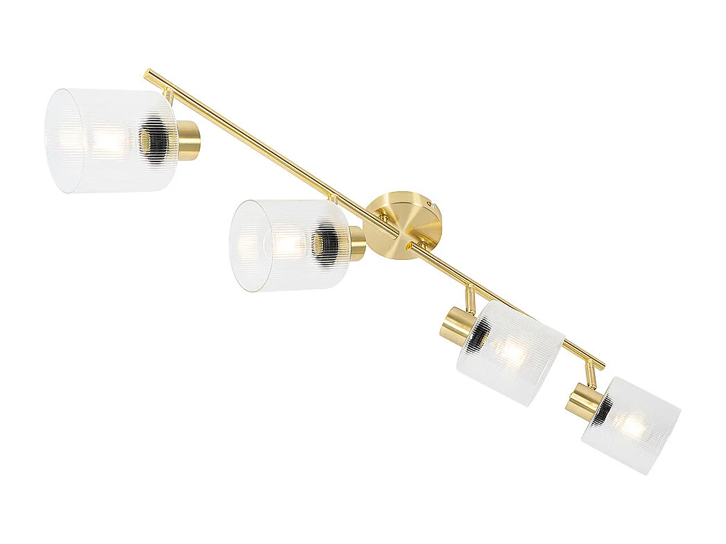 Spot de plafond doré avec verre 4 lumières orientable - Laura