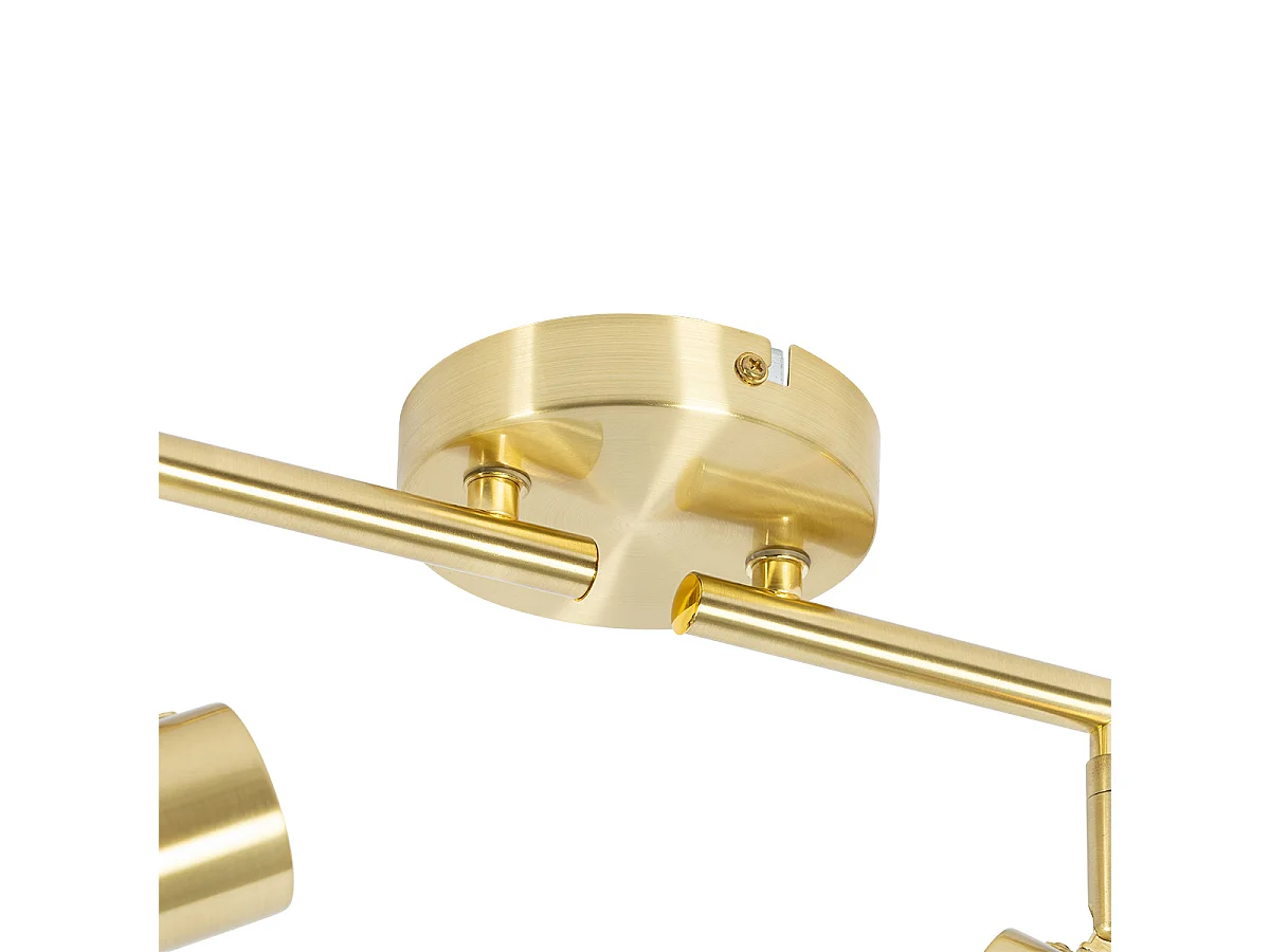 Spot de plafond doré avec verre 4 lumières orientable - Laura