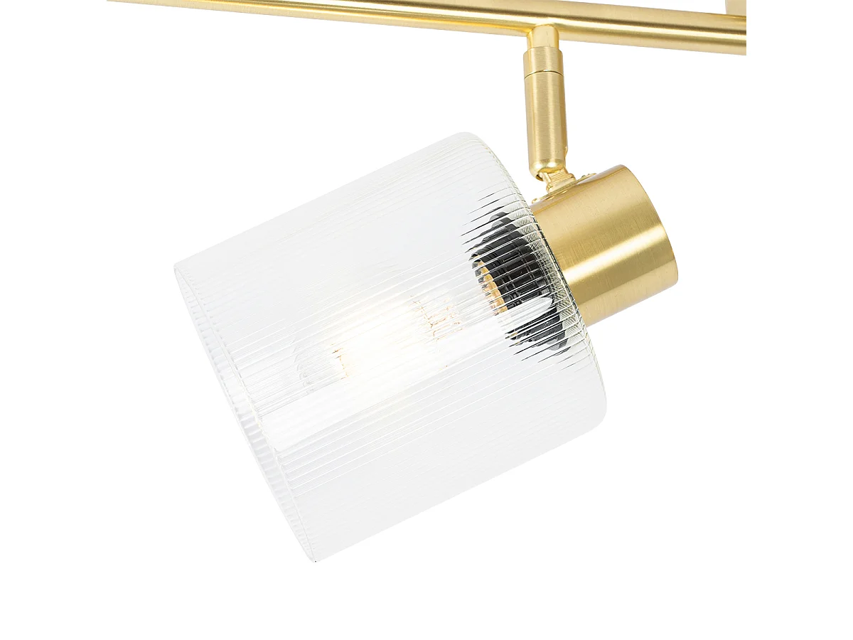 Spot de plafond doré avec verre 4 lumières orientables - Laura