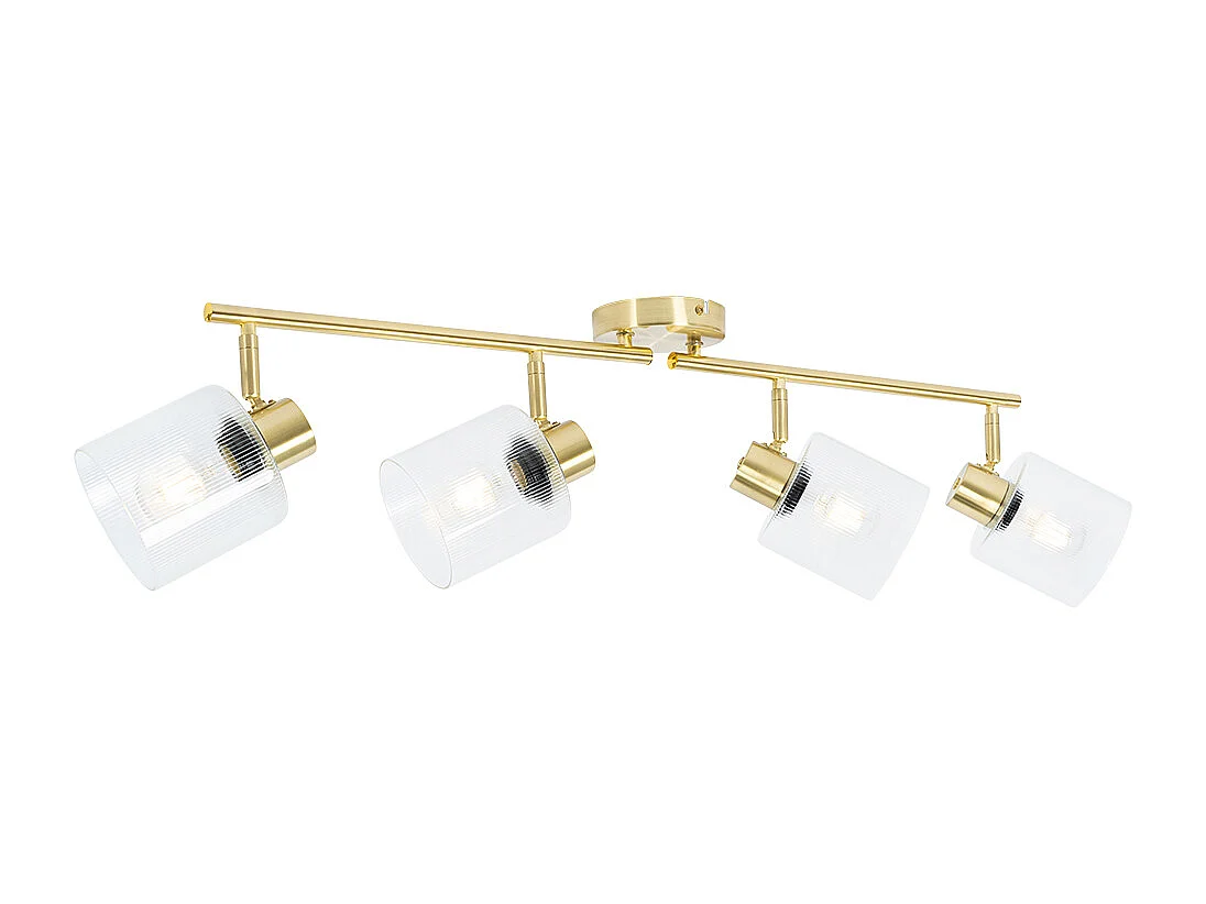 Spot de plafond doré avec verre 4 lumières orientables - Laura