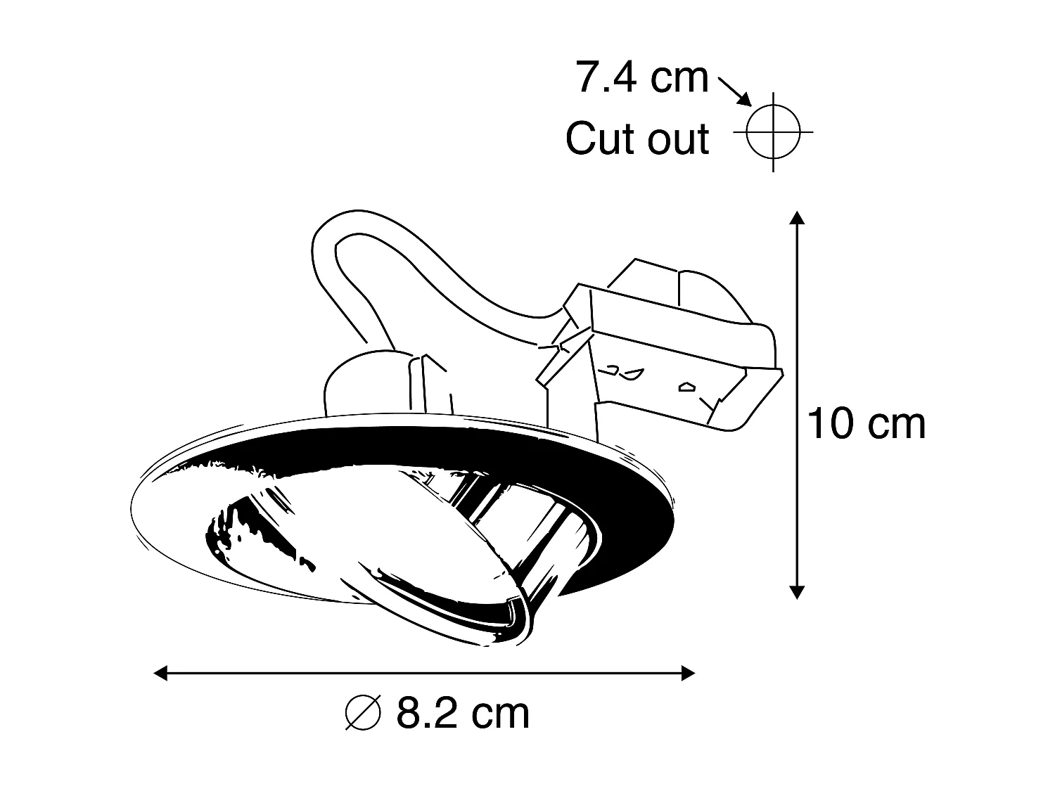 Spot encastré rond orientable doré - Edu