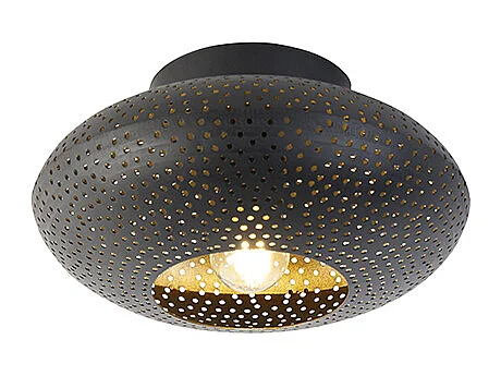 Plafonnier oriental noir avec or 25 cm - Radiance