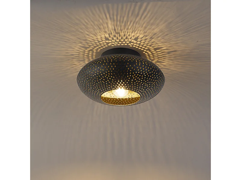 Plafonnier oriental noir avec or 25 cm - Radiance