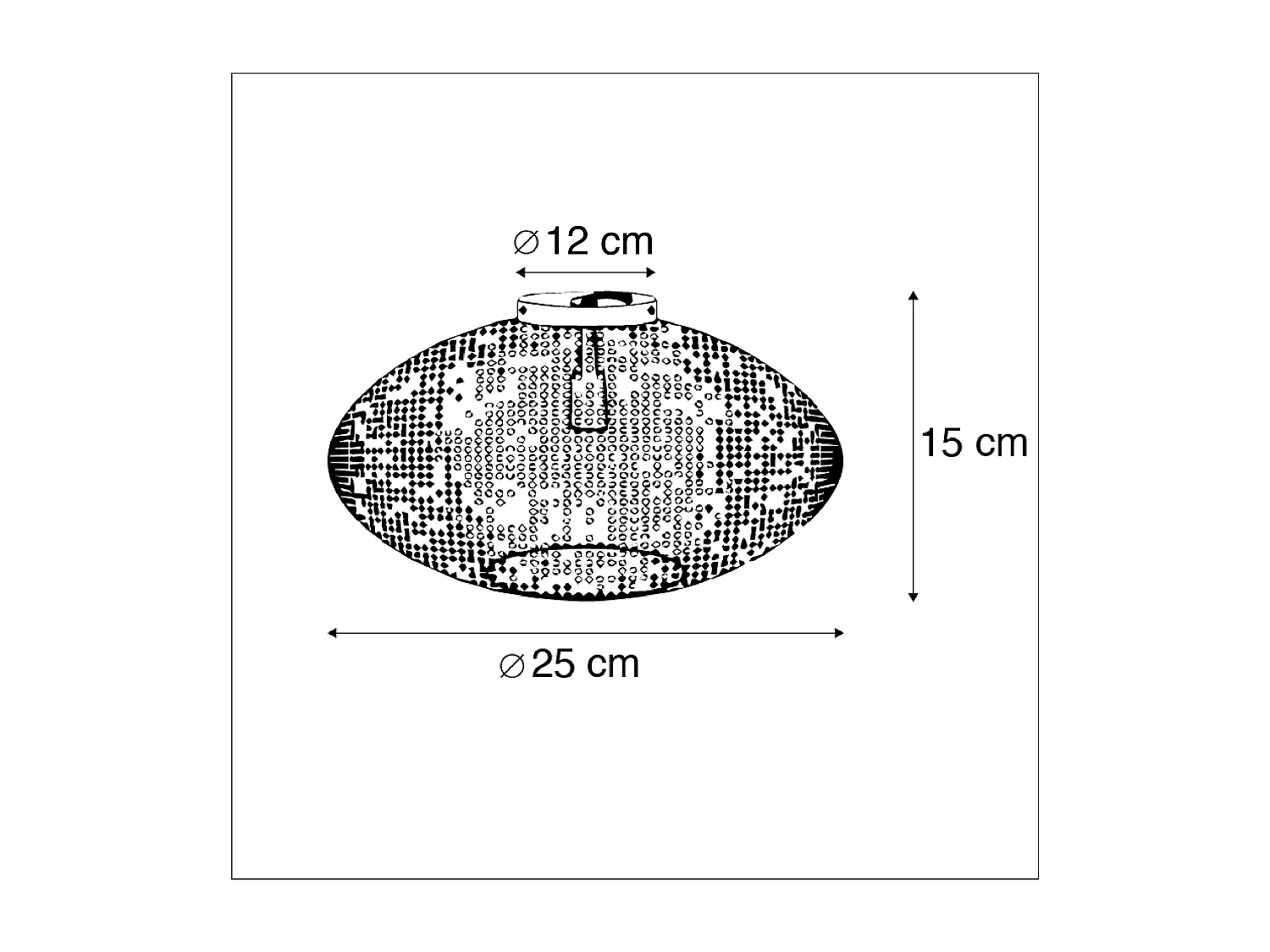 Plafonnier oriental noir avec or 25 cm - Radiance