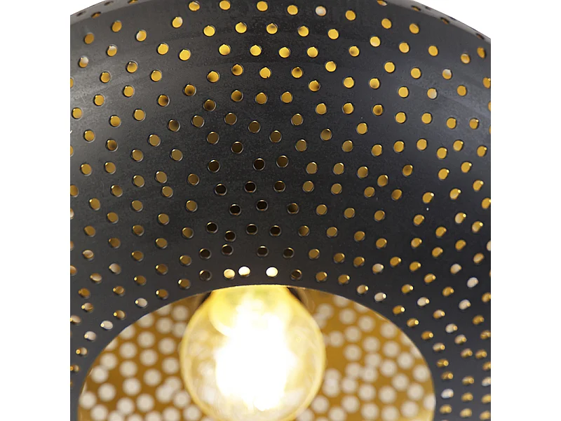 Plafonnier oriental noir avec or 25 cm - Radiance