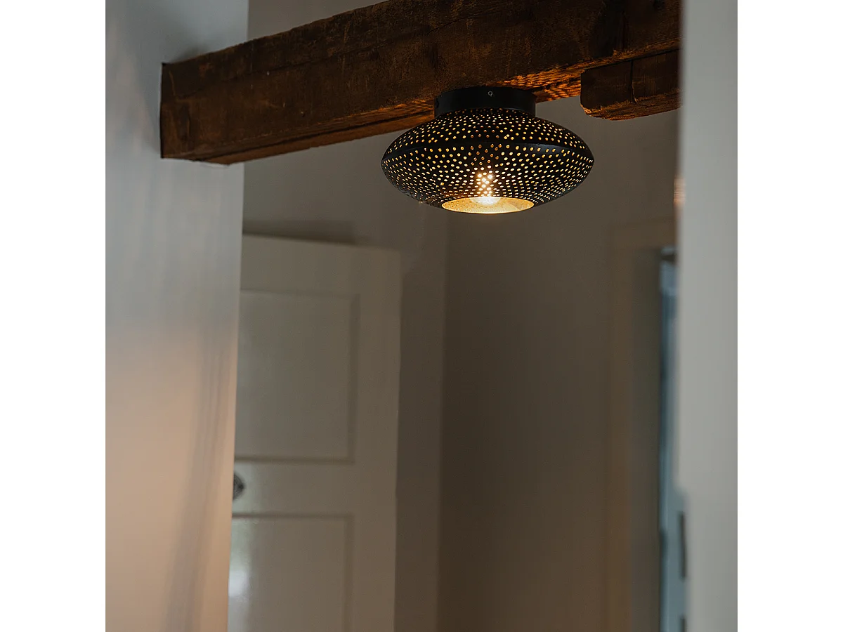 Plafonnier oriental noir avec or 25 cm - Radiance