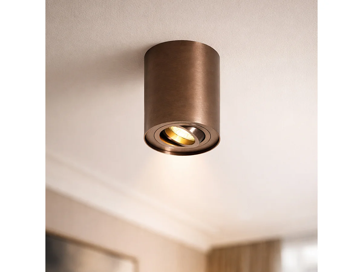 Spot de plafond moderne bronze foncé inclinable et orientable - Rondoo Up